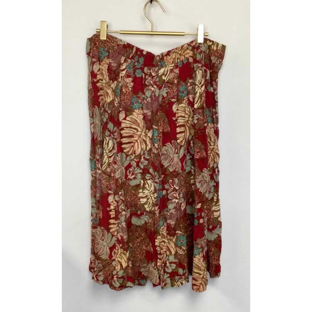 Vintage Women's Maggie Barnes Skirt, 22W, Red Floral - Picture 3 of 9